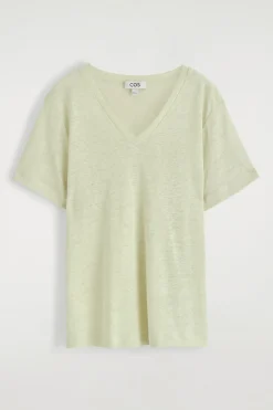 Outlet COS LNIANY T-SHIRTEM Z DEKOLTEM W KSZTAŁCIE LITERY V