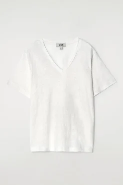 Clearance COS LNIANY T-SHIRTEM Z DEKOLTEM W KSZTAŁCIE LITERY V