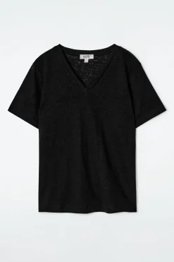 Clearance COS LNIANY T-SHIRTEM Z DEKOLTEM W KSZTAŁCIE LITERY V