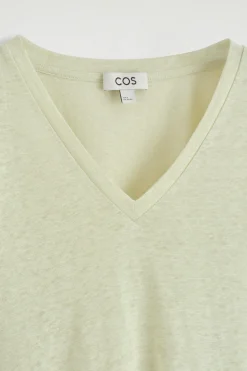 Outlet COS LNIANY T-SHIRTEM Z DEKOLTEM W KSZTAŁCIE LITERY V