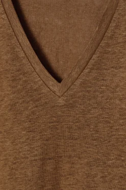Clearance COS LNIANY T-SHIRTEM Z DEKOLTEM W KSZTAŁCIE LITERY V