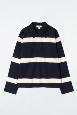 Best COS LUŹNA KOSZULKA POLO W PASKI Z DŁUGIM RĘKAWEM