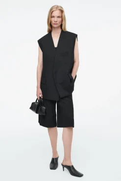 Sale COS MAŁA TOREBKA „FOLD” TYPU TOTE ZE SKÓRY Czarny