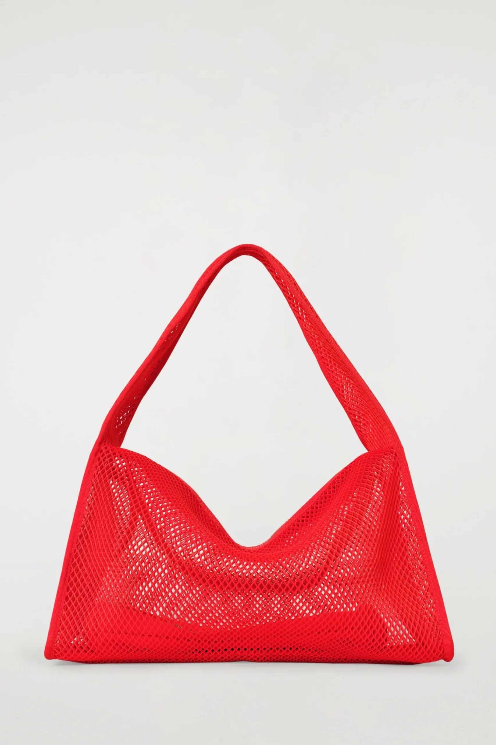 New COS MAŁA TOREBKA TYPU TOTE BAG Z TKANINY SIATECZKOWEJ Czerwony