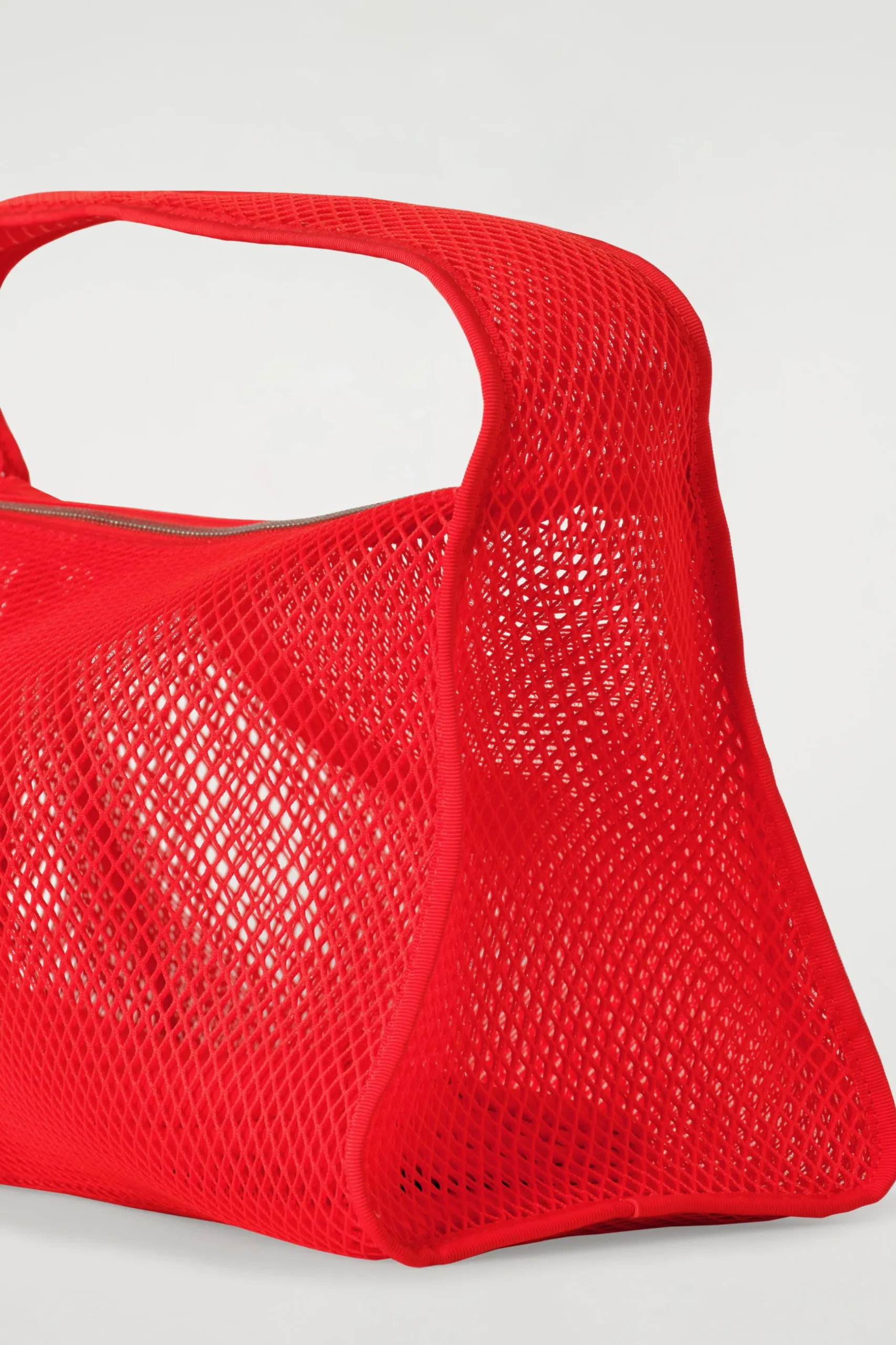 New COS MAŁA TOREBKA TYPU TOTE BAG Z TKANINY SIATECZKOWEJ Czerwony