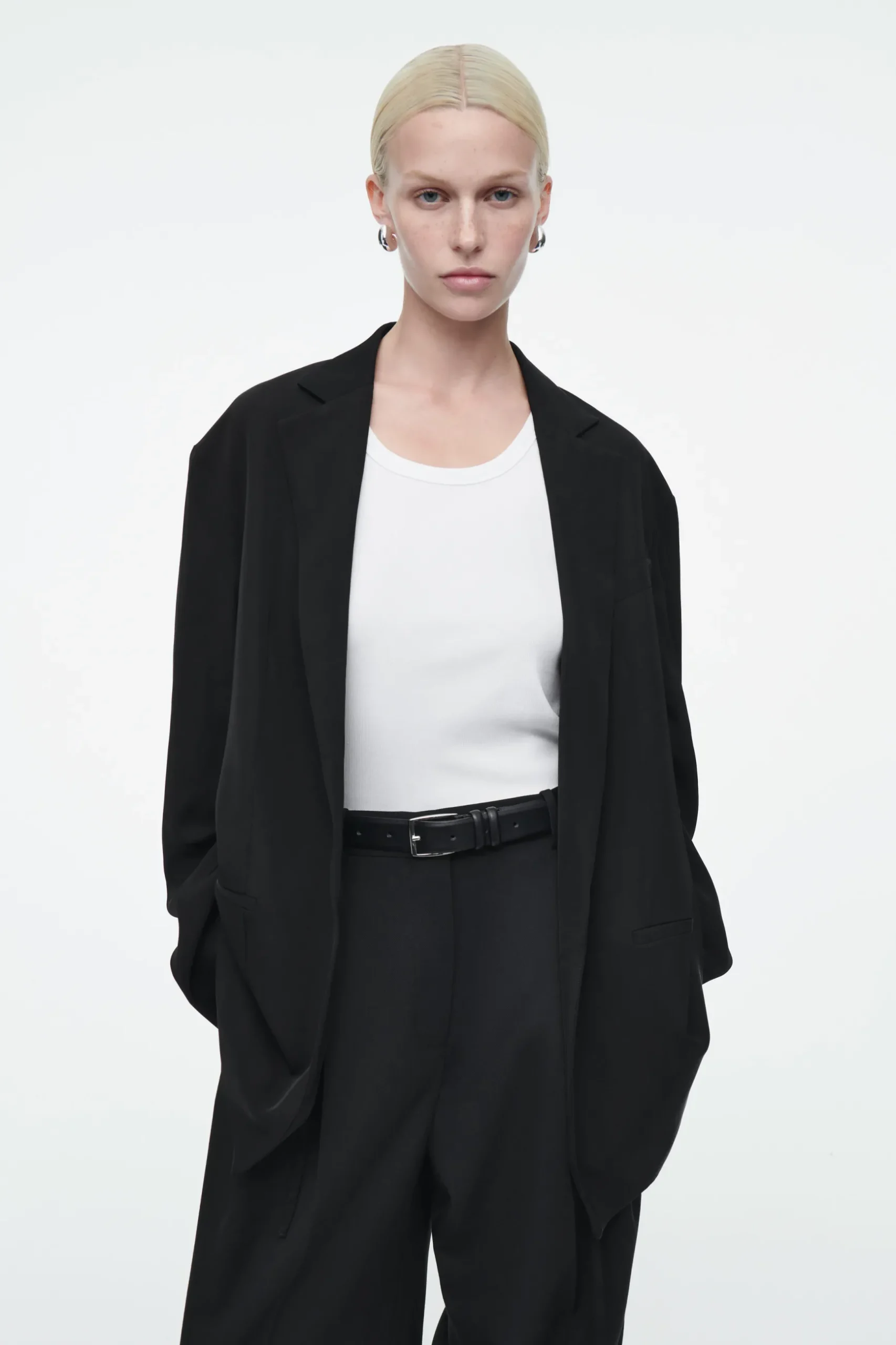 Online COS MARYNARKA OVERSIZE Z WIĄZANIEM
