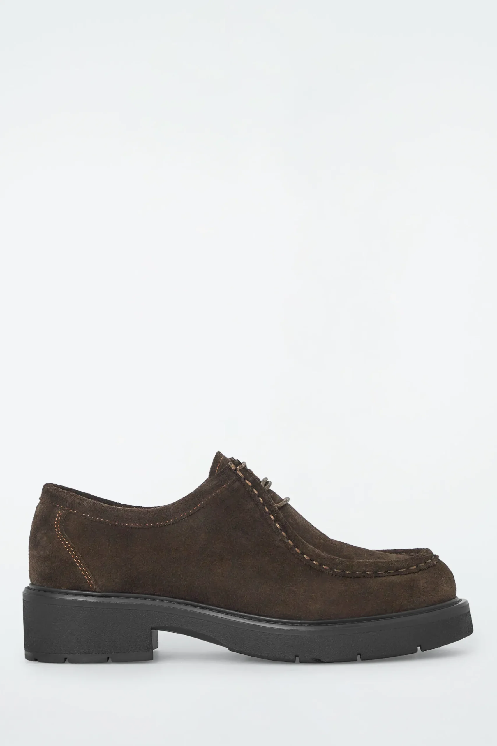 Sale COS MASYWNE BUTY TYPU DERBY ZE SKÓRY ZAMSZOWEJ Ciemnobrązowy