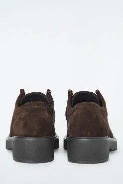 Sale COS MASYWNE BUTY TYPU DERBY ZE SKÓRY ZAMSZOWEJ Ciemnobrązowy