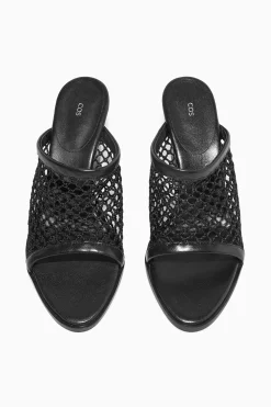 Sale COS MESH WEDGE SANDALS Czarny