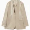 Clearance COS METALICZNA MARYNARKA BEZ KOŁNIERZA – RELAXED FIT