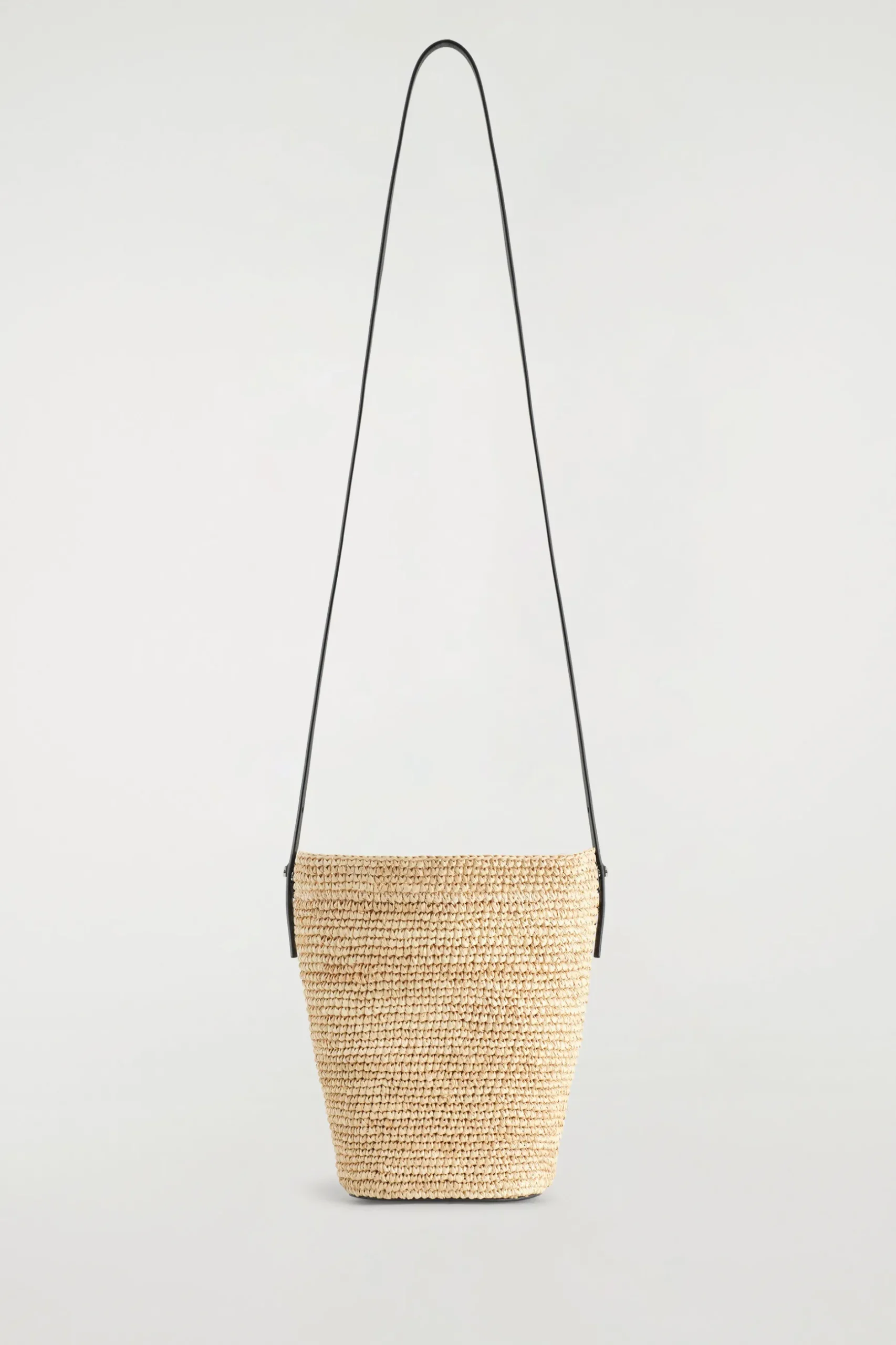New COS MINI BUCKET BAG STRAW