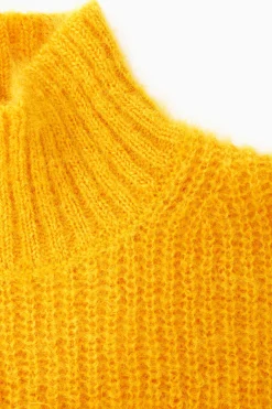 Fashion COS MOHEROWA TUNIKA Z WYSOKIM KOŁNIERZEM