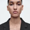 Fashion COS NASZYJNIK Z KWIATEM Srebrzysty