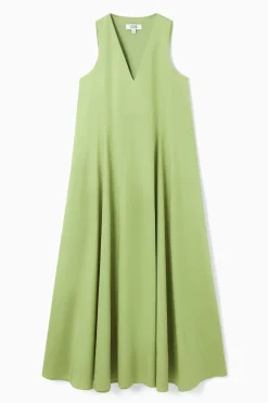 Clearance COS OBSZERNA SUKIENKA MAXI Z DEKOLTEM W SEREK