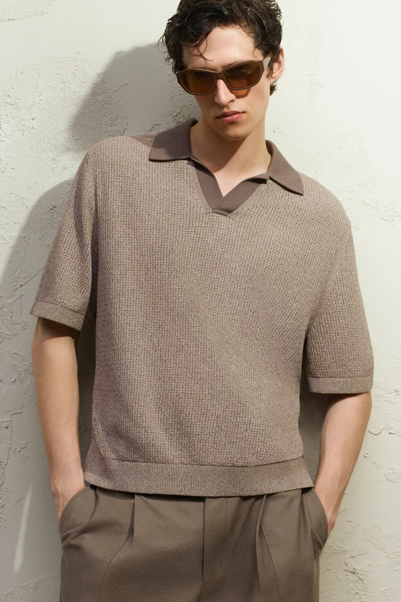 Discount COS OPENKNIT BOUCLÉ POLO SHIRT