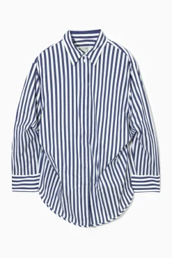 Online COS OVERSIZED WAISTED STRIPED SHIRT
