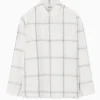 Online COS OVERSIZE'OWA KOSZULA W KRATĘ Z PÓŁPLISĄ