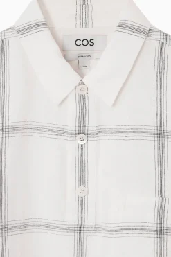 Online COS OVERSIZE'OWA KOSZULA W KRATĘ Z PÓŁPLISĄ