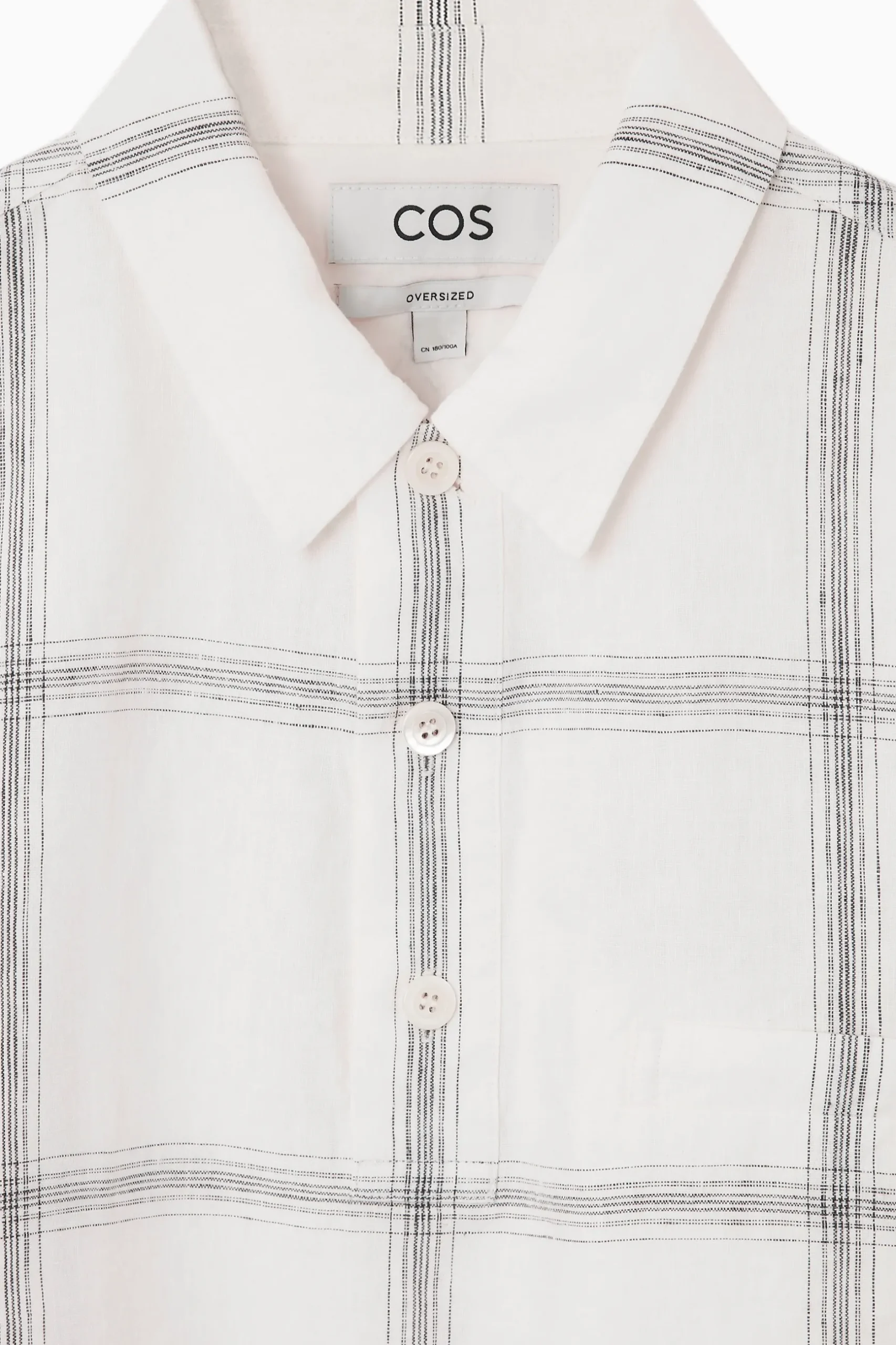 Online COS OVERSIZE'OWA KOSZULA W KRATĘ Z PÓŁPLISĄ