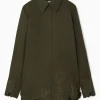 Fashion COS OVERSIZE'OWA KOSZULA Z HAFTAMI