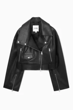 New COS OVERSIZE'OWA KRÓTKA SKÓRZANA KURTKA BIKER