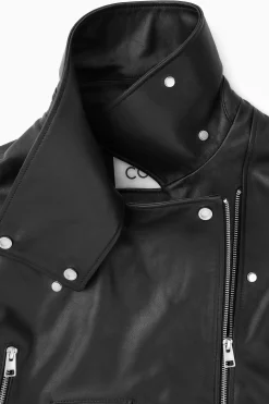 New COS OVERSIZE'OWA KRÓTKA SKÓRZANA KURTKA BIKER