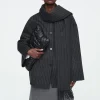 Sale COS OVERSIZE'OWA KURTKA Z SZALEM Z MIESZANKI Z WEŁNĄ