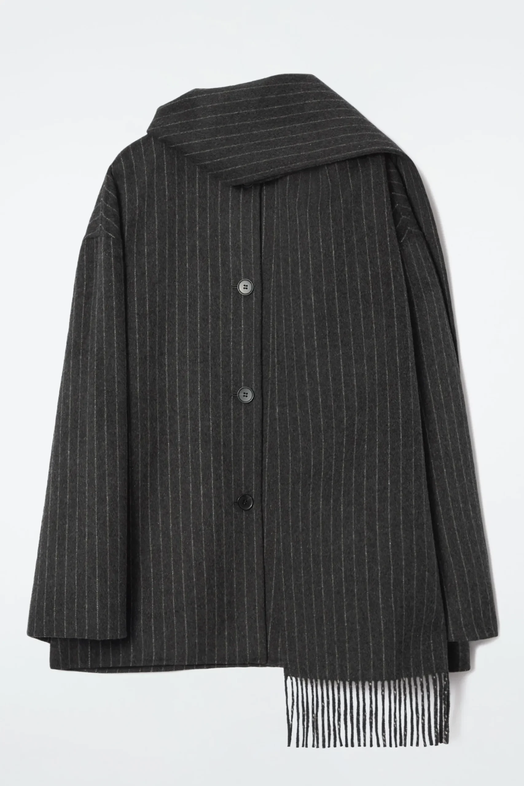 Sale COS OVERSIZE'OWA KURTKA Z SZALEM Z MIESZANKI Z WEŁNĄ