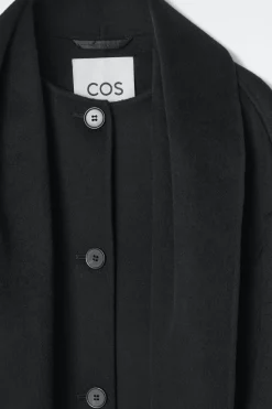 Outlet COS OVERSIZE'OWA KURTKA Z SZALEM Z MIESZANKI Z WEŁNĄ