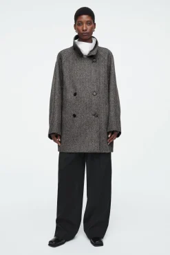 Best COS OVERSIZE'OWA WEŁNIANA DWURZĘDOWA KURTKA MARYNARSKA