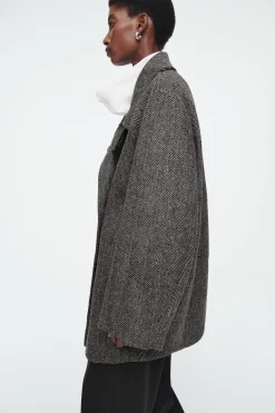 Best COS OVERSIZE'OWA WEŁNIANA DWURZĘDOWA KURTKA MARYNARSKA