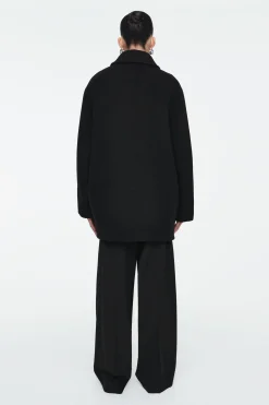 Fashion COS OVERSIZE'OWA WEŁNIANA DWURZĘDOWA KURTKA MARYNARSKA