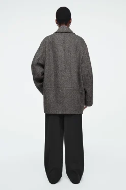 Best COS OVERSIZE'OWA WEŁNIANA DWURZĘDOWA KURTKA MARYNARSKA