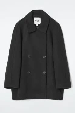 Fashion COS OVERSIZE'OWA WEŁNIANA DWURZĘDOWA KURTKA MARYNARSKA