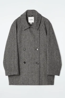 Best COS OVERSIZE'OWA WEŁNIANA DWURZĘDOWA KURTKA MARYNARSKA