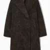 Fashion COS OVERSIZE'OWY DWURZĘDOWY PŁASZCZ W KWIATOWY WZÓR