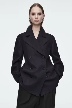 Fashion COS PŁASZCZ MARYNARSKI Z WEŁNĄ – RELAXED FIT