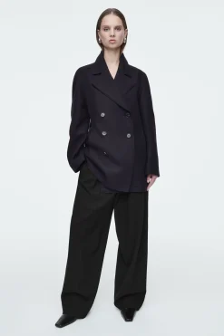 Fashion COS PŁASZCZ MARYNARSKI Z WEŁNĄ – RELAXED FIT