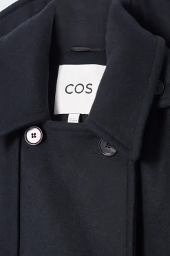 Fashion COS PŁASZCZ Z MOLTONU Z WEŁNĄ Z KAPTUREM