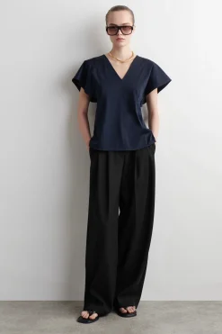 Fashion COS PETALSLEEVE COTTON TOP
