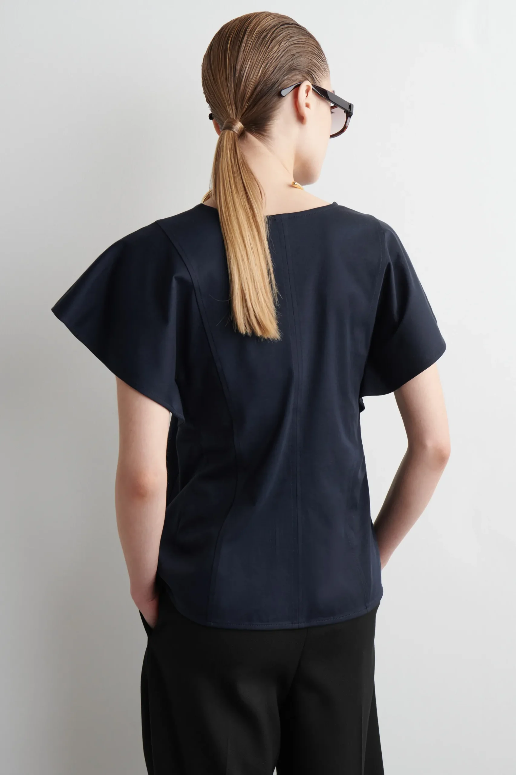Fashion COS PETALSLEEVE COTTON TOP