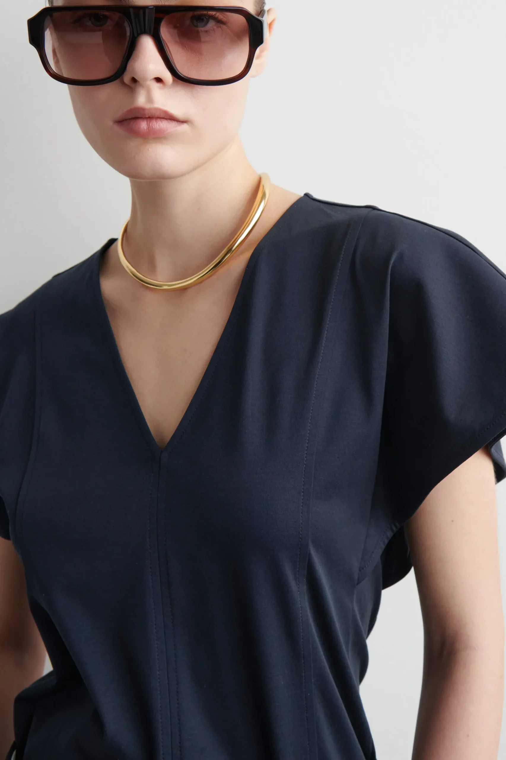 Fashion COS PETALSLEEVE COTTON TOP