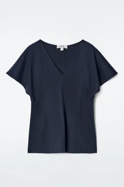 Fashion COS PETALSLEEVE COTTON TOP