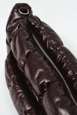 New COS PIKOWANA KOPERTÓWKA „PILLOW” ZE SKÓRY Burgundowy