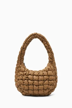 Fashion COS PIKOWANA TORBA MINI - SKÓRA Ciemnobeżowy