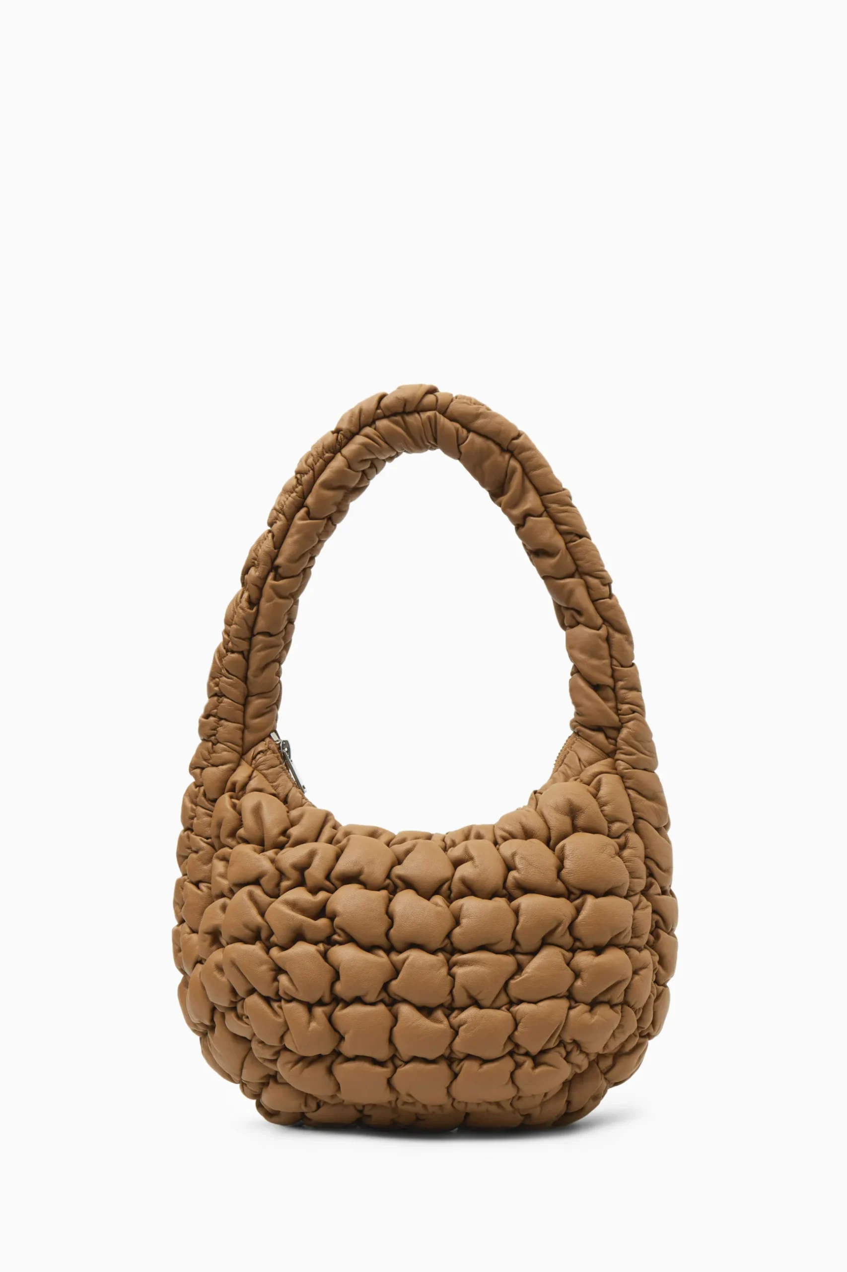 Fashion COS PIKOWANA TORBA MINI - SKÓRA Ciemnobeżowy