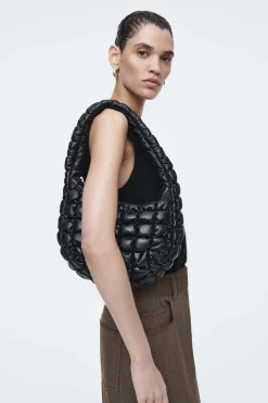 Fashion COS PIKOWANA TORBA MINI - SKÓRA Czarny