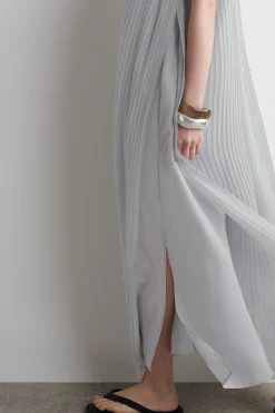 Online COS PLEATED HALTERNECK MAXI DRESS