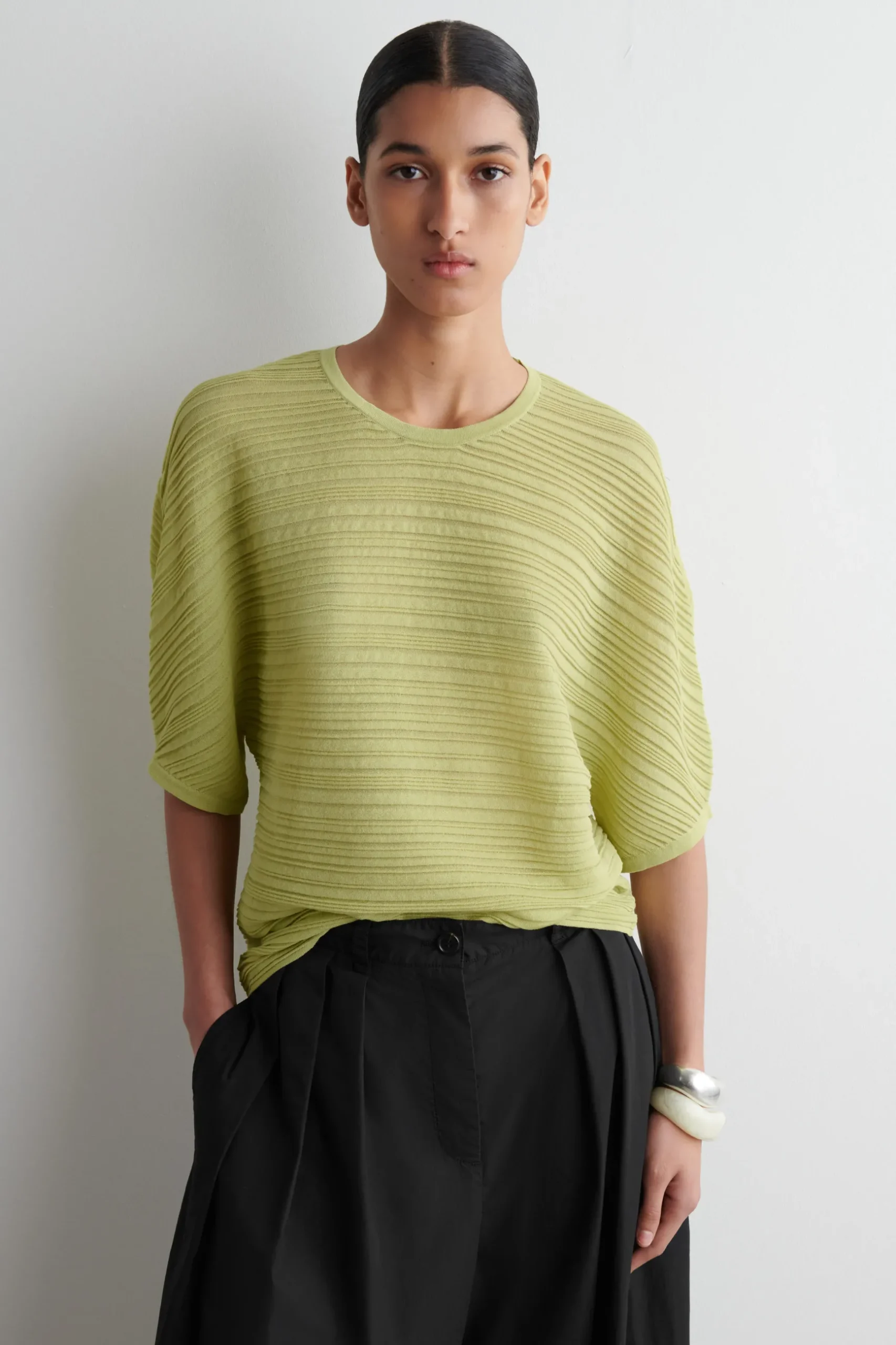 Best COS PLEATED KNITTED TSHIRT
