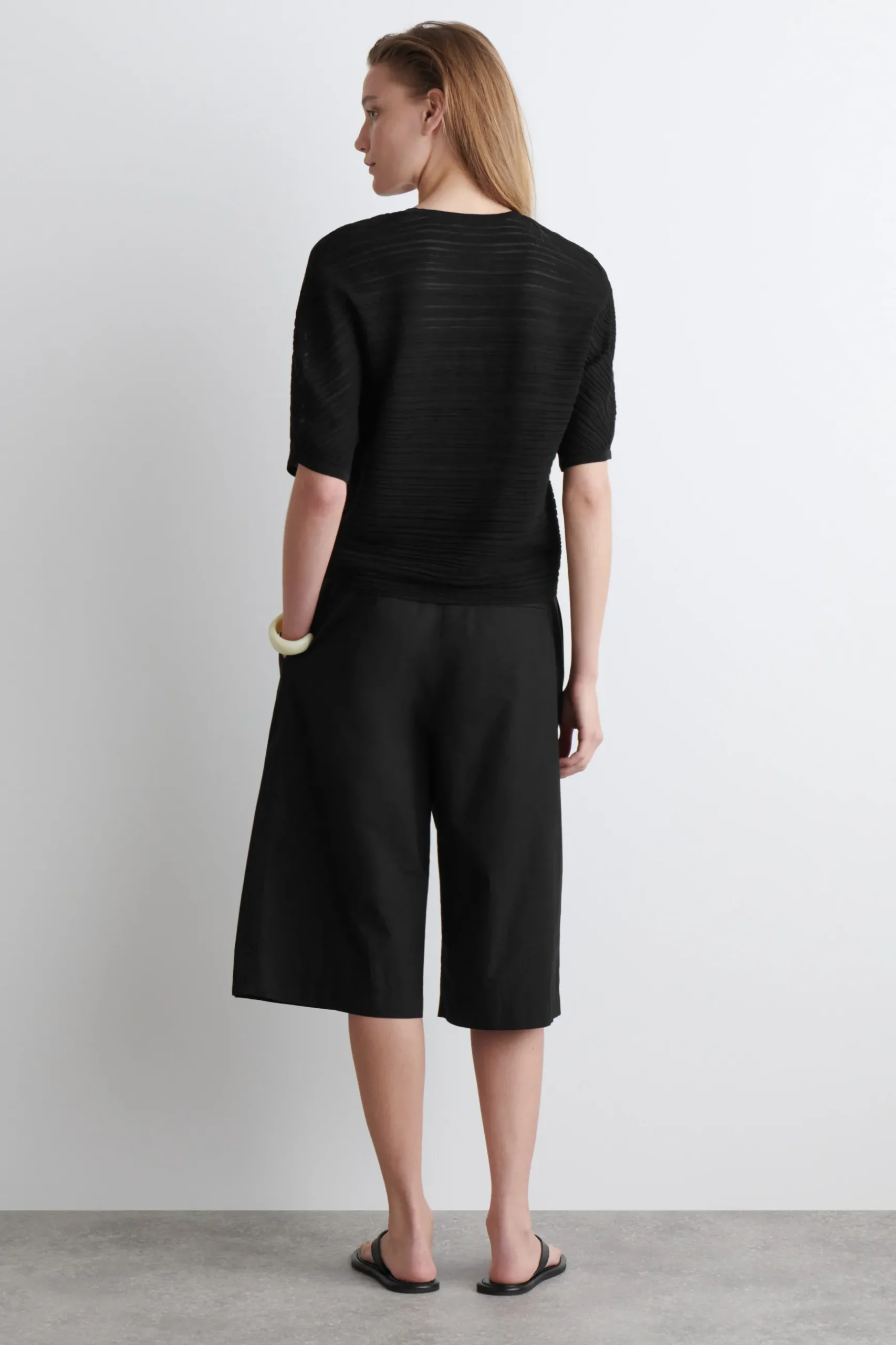 Sale COS PLEATED KNITTED TSHIRT